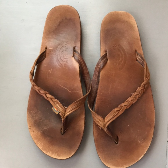 Rainbow Shoes Classic Rainbow Leather Flip Flops Poshmark